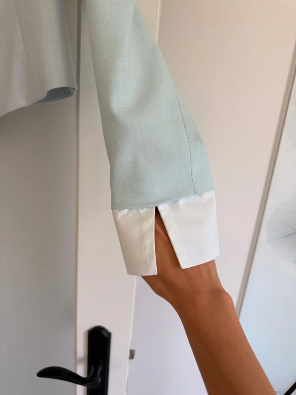 Zara Cropped Double-Breasted Blazer - Pale Blue - Picture 10 of 15